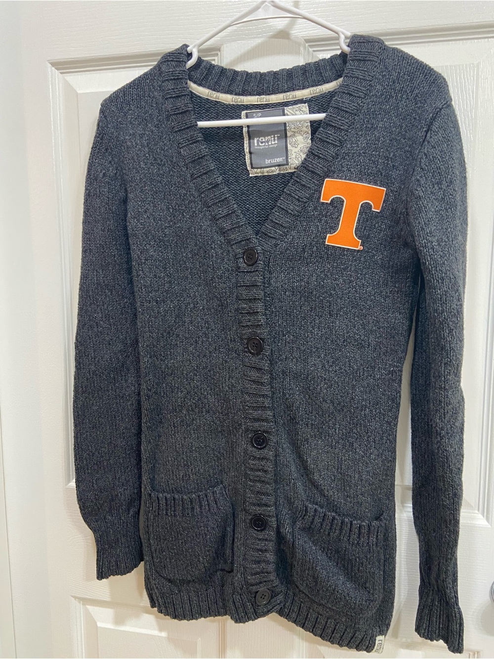 Renu by Bruzer Collegiate Tennessee Gray Buttoned Cardigan Size Small